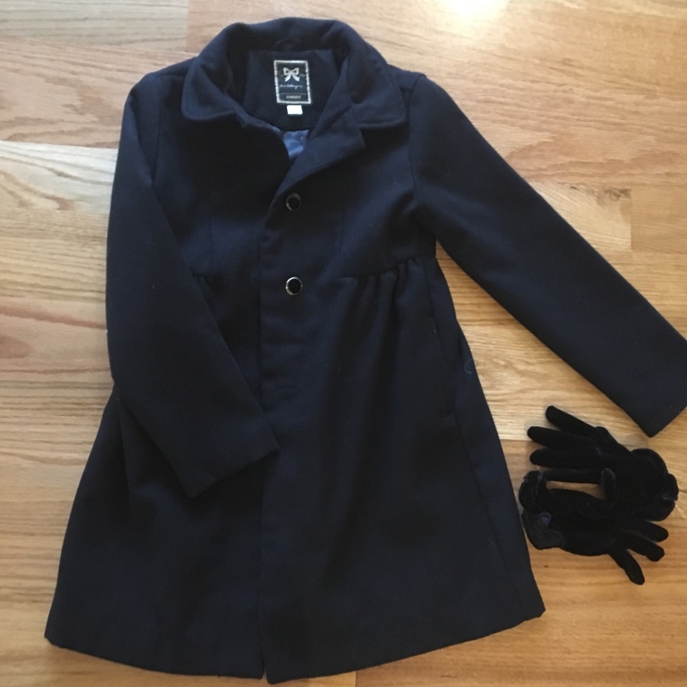 Gymboree black coat and gloves!